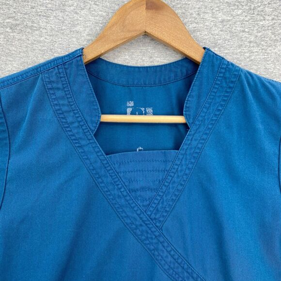 Barco Scrub Top Womens Extra Small Blue Healthcare Vet Uniform Short Sleeve - Picture 6 of 10